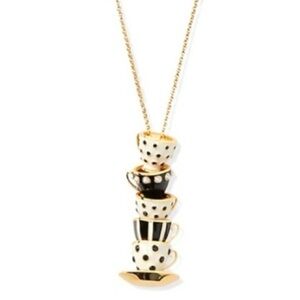 Kate Spade Alice in Wonderland Teacup Necklace Gold